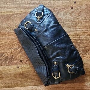 {Hype} Black Leather Clutch